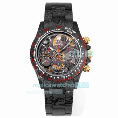 TWF Super Clone Rolex Cosmos Daytona 4130 Skeleton Dial Full Carbon Fiber Watch 